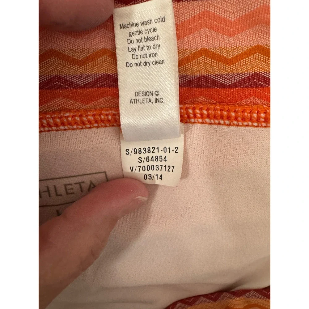 Athleta Orange Pink Chevron‎ Zig Zag Athletic Skort Size L 983821